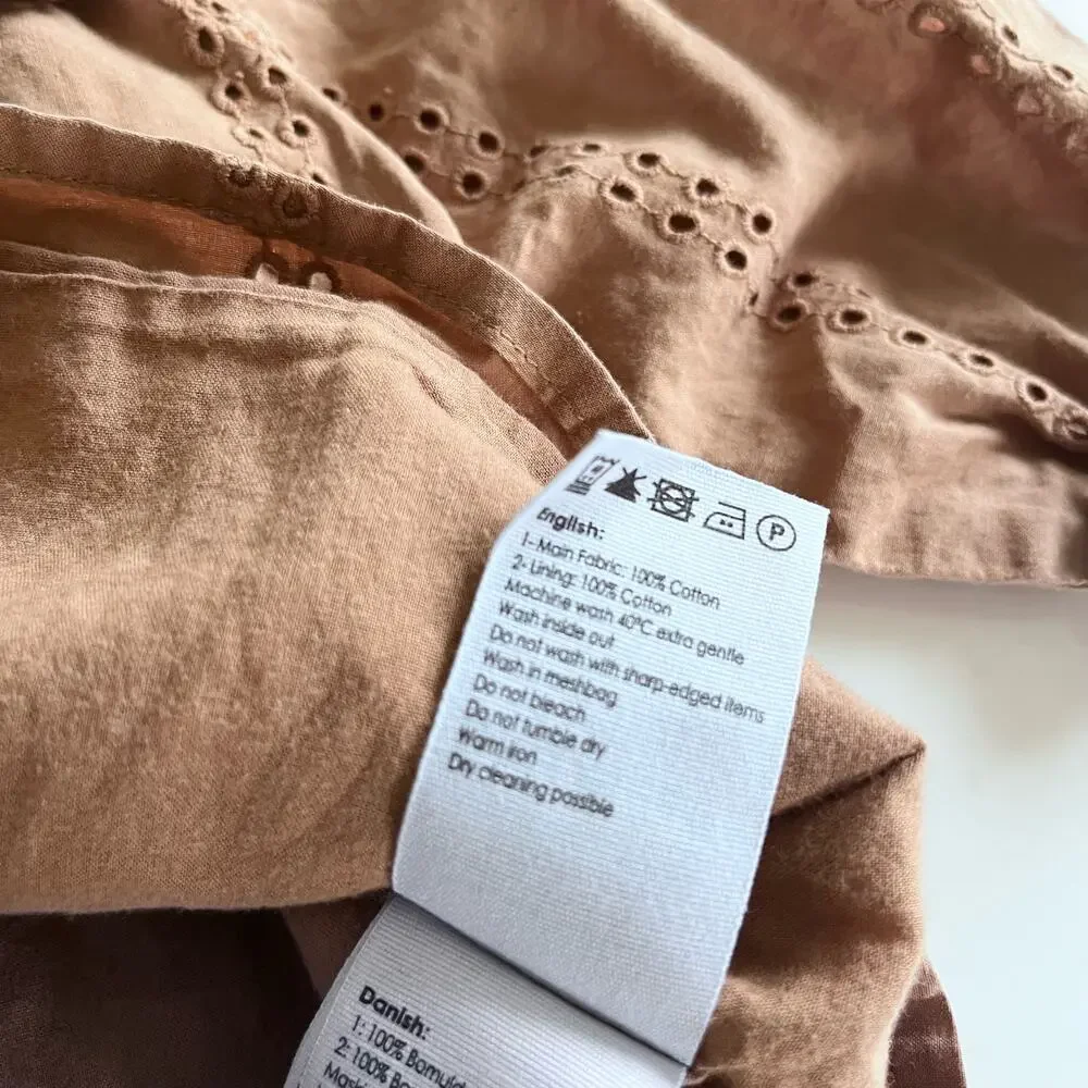 Mar Mar girls brown embroidered eyelet blouse 6 months